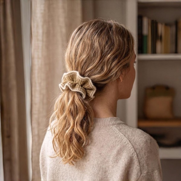 Soft Satin Hair Scrunchie with a silky-smooth finish that's gentle on strands and helps prevent creases and breakage. The elastic core holds ponytails, buns, and half-up styles securely all day while adding an elevated, polished touch. A proven impulse buy at checkout counters — boutique customers stock up on these easy grab-and-go hair accessories in multiples.