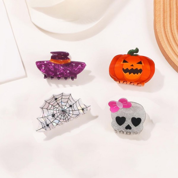 Jack-O-Lantern Claw Hair Clip

- Approximately 3" L