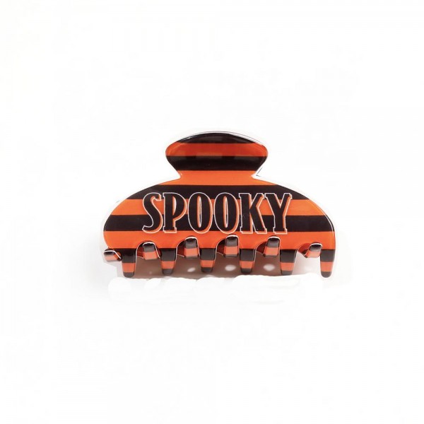 Stripe "SPOOKY" Claw Hair Clip

- Approximately 3.5" L