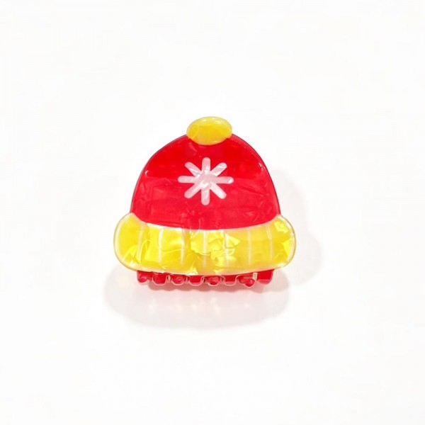 Marbled Acetate Pom Beanie Claw Hair Clip 

- Approximately 2" L