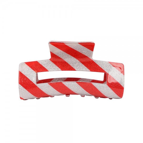 Stripe Glitter Acetate Claw Hair Clip

- Approximately 3.75" L