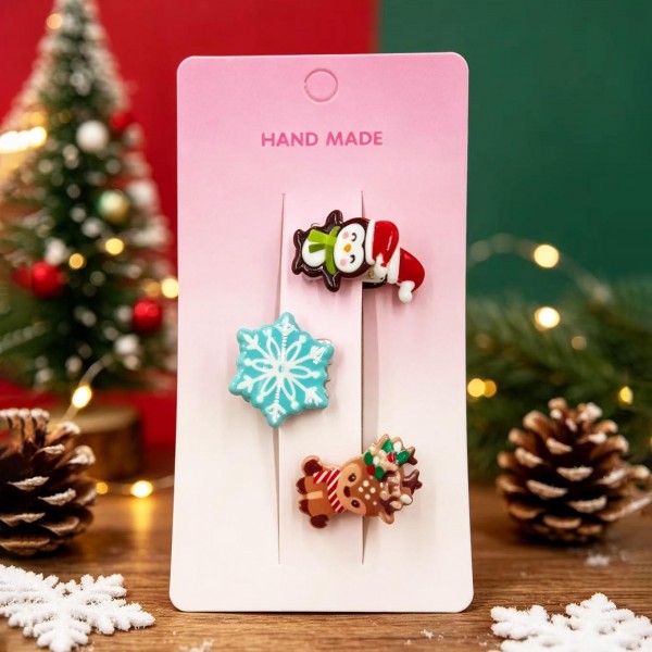 Set Of Three Mini Christmas Claw Hair Clips 

- Approximately .75" L
