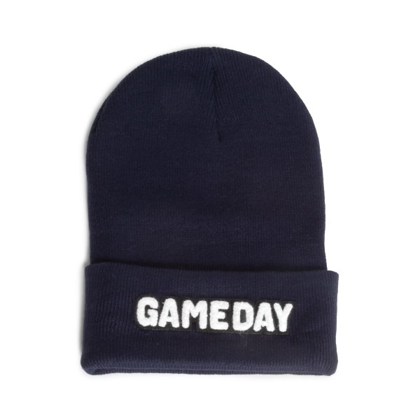 Wholesale knit Beanie Chenille Game Day Patch One Fits Most Acrylic