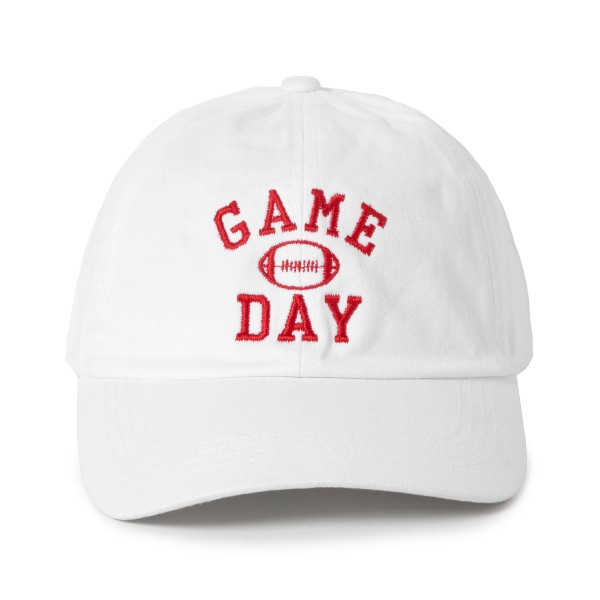 Wholesale game Day Football Embroidered Baseball Cap One Fits Most Slide Buckle