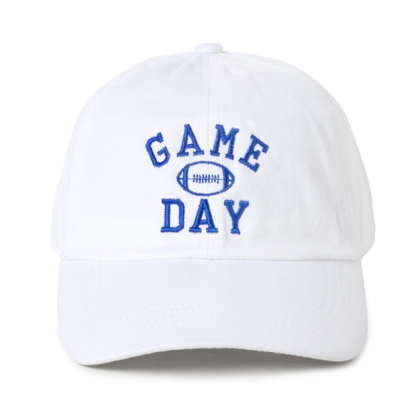 Game Day Football Embroidered Baseball Cap

- One Size Fits Most
- Slide Buckle Adjustment 
- 100% Cotton