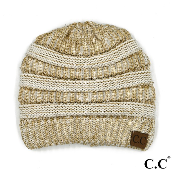 Wholesale c C HAT AM Metallic Knitted Beanie One Fits Most Acrylic