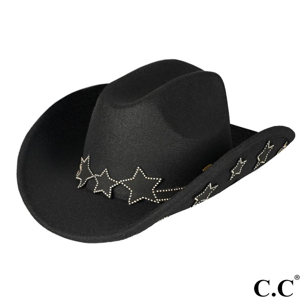 Wholesale c C VCC Star Embellishment Cowboy Hat One Fits Most Brim W Polyester