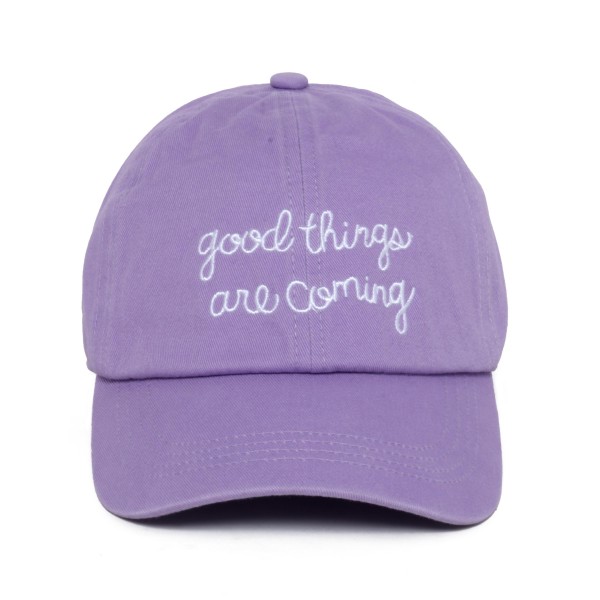 Embroidered 'good things are coming' Baseball Cap

- One Size Fits Most
- Slide Buckle Adjustment
- 100% Cotton