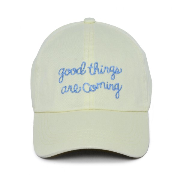 Embroidered 'good things are coming' Baseball Cap

- One Size Fits Most
- Slide Buckle Adjustment
- 100% Cotton