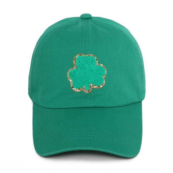 Glitter Chenille Shamrock Patch Baseball Cap

- One Size Fits Most
- Slide Buckle Adjustment
- 100% Cotton