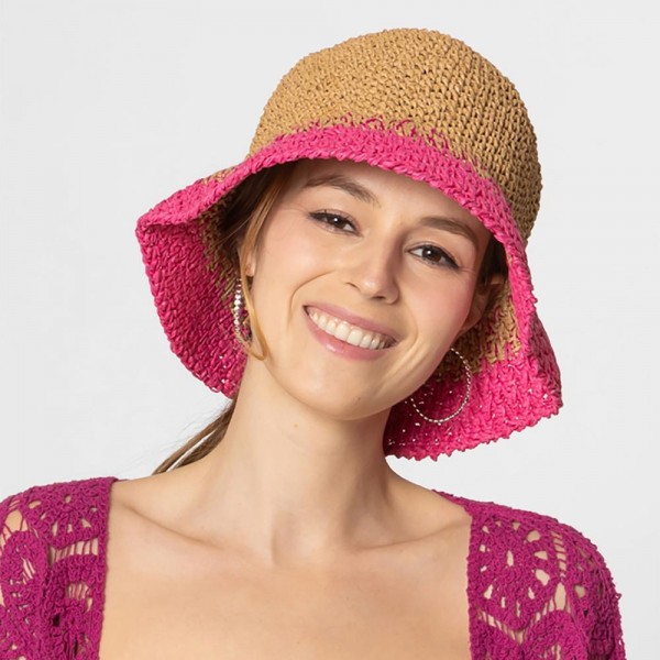 Do Everything In Love Two Tone Woven Straw Bucket Hat

- One Size Fits Most
- 100% Paper