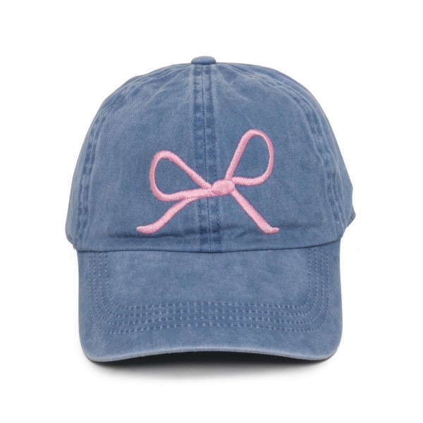 Wholesale embroidered Bow Baseball Cap One Fits Most Slide Buckle Adjustment Cot