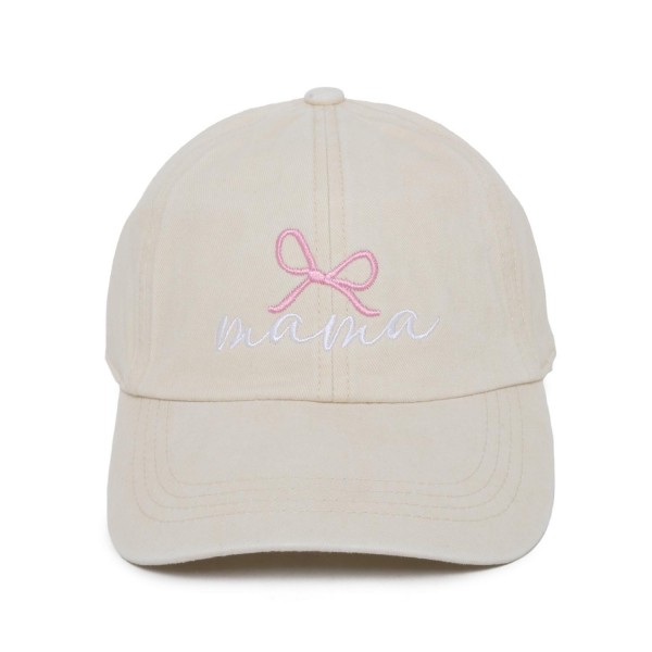 Wholesale embroidered mama Bow Baseball Cap One Fits Most Slide Buckle Adjustmen