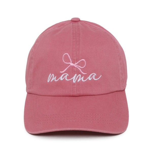 Wholesale embroidered mama Bow Baseball Cap One Fits Most Slide Buckle Adjustmen