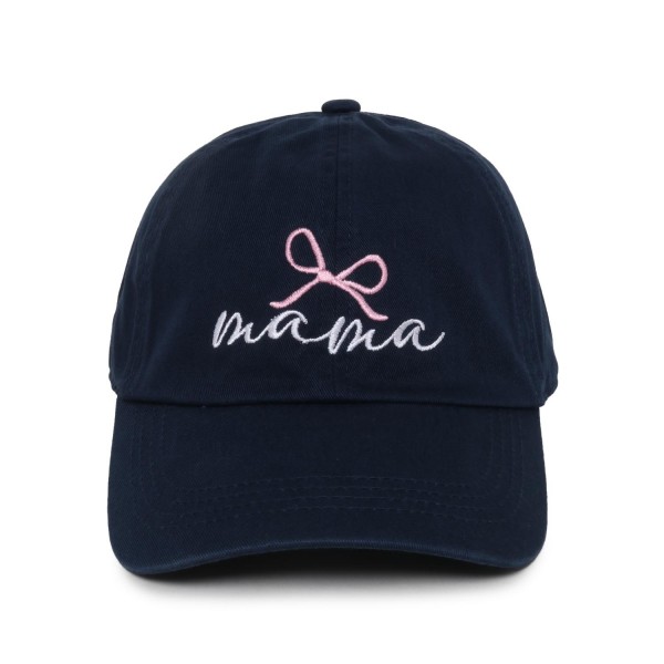 Wholesale embroidered mama Bow Baseball Cap One Fits Most Slide Buckle Adjustmen