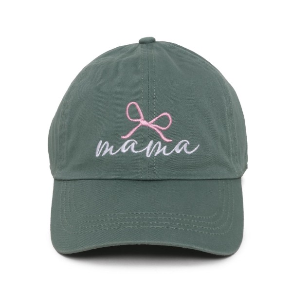 Embroidered 'mama' & Bow Baseball Cap

- One Size Fits Most
- Slide Buckle Adjustment
- 100% Cotton