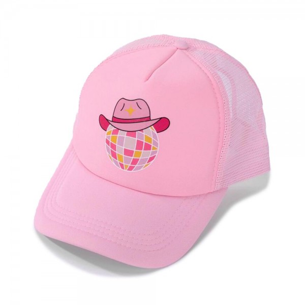 Disco Cowgirl Trucker Baseball Cap

- One Size Fits Most
- Adjustable Snap Back
- 100% Polyester