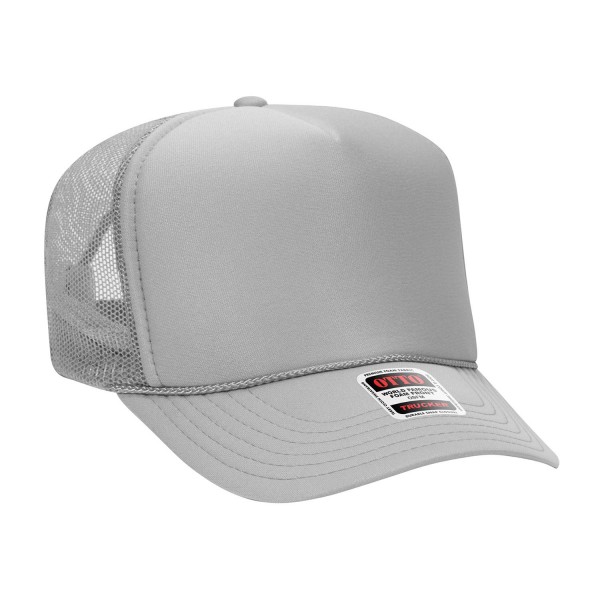OTTO CAP 39-165
5 Panel High Crown Mesh Back Trucker Hat
- One Size Fits Most 
- Adjustable Snap Back 
- 100% Polyester - Front Panel With Lining 
- Polyester Foam Front
100% Polyester Front 100% Polyester Mesh Back The Traditional Look 5-panel cap Seamless Foam Front Panel with Lining Matching Color Braid 8 Rows Stitching on Visor Matching Fabric Under Visor Matching Color Sweatband Plastic Adjustable Snap OSFM - Adult (6 1/2 - 7 5/8)
