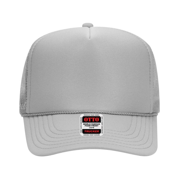 OTTO CAP 39-165
5 Panel High Crown Mesh Back Trucker Hat
- One Size Fits Most 
- Adjustable Snap Back 
- 100% Polyester - Front Panel With Lining 
- Polyester Foam Front
100% Polyester Front 100% Polyester Mesh Back The Traditional Look 5-panel cap Seamless Foam Front Panel with Lining Matching Color Braid 8 Rows Stitching on Visor Matching Fabric Under Visor Matching Color Sweatband Plastic Adjustable Snap OSFM - Adult (6 1/2 - 7 5/8)