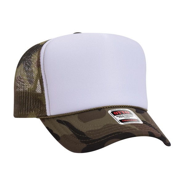 OTTO CAP 39-165
5 Panel High Crown Mesh Back Trucker Hat
- One Size Fits Most 
- Adjustable Snap Back 
- 100% Polyester - Front Panel With Lining 
- Polyester Foam Front
100% Polyester Front 100% Polyester Mesh Back The Traditional Look 5-panel cap Seamless Foam Front Panel with Lining Matching Color Braid 8 Rows Stitching on Visor Matching Fabric Under Visor Matching Color Sweatband Plastic Adjustable Snap OSFM - Adult (6 1/2 - 7 5/8)