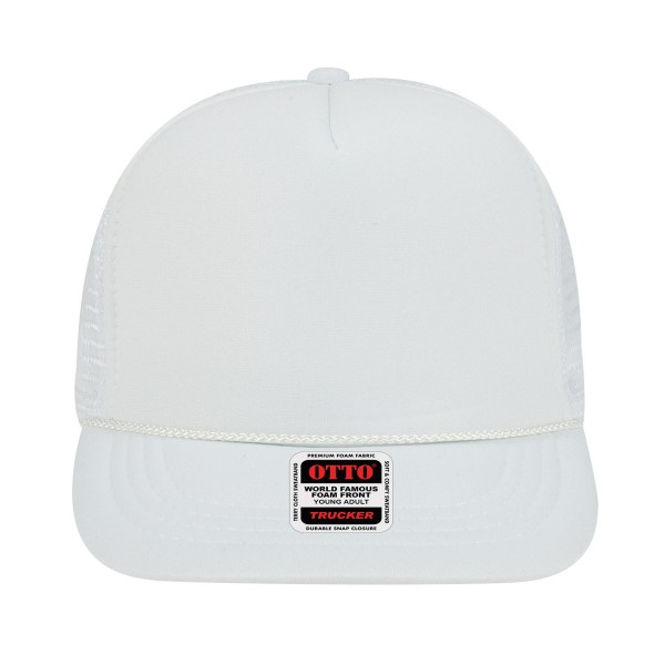 OTTO CAP 39-165
5 Panel High Crown Mesh Back Trucker Hat
- One Size Fits Most 
- Adjustable Snap Back 
- 100% Polyester - Front Panel With Lining 
- Polyester Foam Front
100% Polyester Front 100% Polyester Mesh Back The Traditional Look 5-panel cap Seamless Foam Front Panel with Lining Matching Color Braid 8 Rows Stitching on Visor Matching Fabric Under Visor Matching Color Sweatband Plastic Adjustable Snap OSFM - Adult (6 1/2 - 7 5/8)