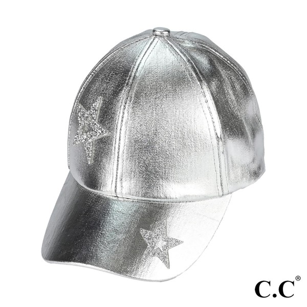 C.C BAB8051
Metallic Coated Star Embellishments Baseball Cap

- One Size Fits Most
- Velcro Closure 
