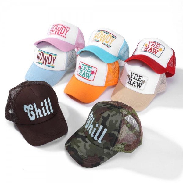 "Howdy" Trucker Baseball Cap
- One Size Fits Most
- Adjustable Snap Back
- 100% Polyester