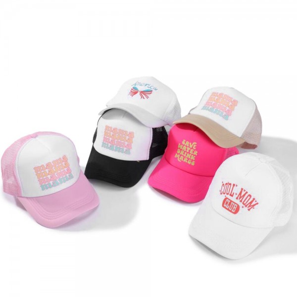 "Cool Mom Club" Trucker Baseball Cap
- One Size Fits Most
- Adjustable Snap Back
- 100% Polyester