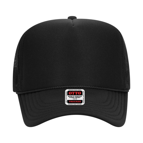 OTTO CAP 39-165
5 Panel High Crown Mesh Back Trucker Hat
- One Size Fits Most 
- Adjustable Snap Back 
- 100% Polyester - Front Panel With Lining 
- Polyester Foam Front
100% Polyester Front 100% Polyester Mesh Back The Traditional Look 5-panel cap Seamless Foam Front Panel with Lining Matching Color Braid 8 Rows Stitching on Visor Matching Fabric Under Visor Matching Color Sweatband Plastic Adjustable Snap OSFM - Adult (6 1/2 - 7 5/8)