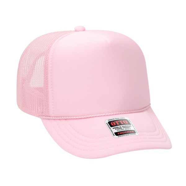 OTTO CAP 39-165
5 Panel High Crown Mesh Back Trucker Hat
- One Size Fits Most 
- Adjustable Snap Back 
- 100% Polyester - Front Panel With Lining 
- Polyester Foam Front
100% Polyester Front 100% Polyester Mesh Back The Traditional Look 5-panel cap Seamless Foam Front Panel with Lining Matching Color Braid 8 Rows Stitching on Visor Matching Fabric Under Visor Matching Color Sweatband Plastic Adjustable Snap OSFM - Adult (6 1/2 - 7 5/8)