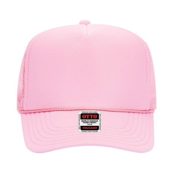 OTTO CAP 39-165
5 Panel High Crown Mesh Back Trucker Hat
- One Size Fits Most 
- Adjustable Snap Back 
- 100% Polyester - Front Panel With Lining 
- Polyester Foam Front
100% Polyester Front 100% Polyester Mesh Back The Traditional Look 5-panel cap Seamless Foam Front Panel with Lining Matching Color Braid 8 Rows Stitching on Visor Matching Fabric Under Visor Matching Color Sweatband Plastic Adjustable Snap OSFM - Adult (6 1/2 - 7 5/8)