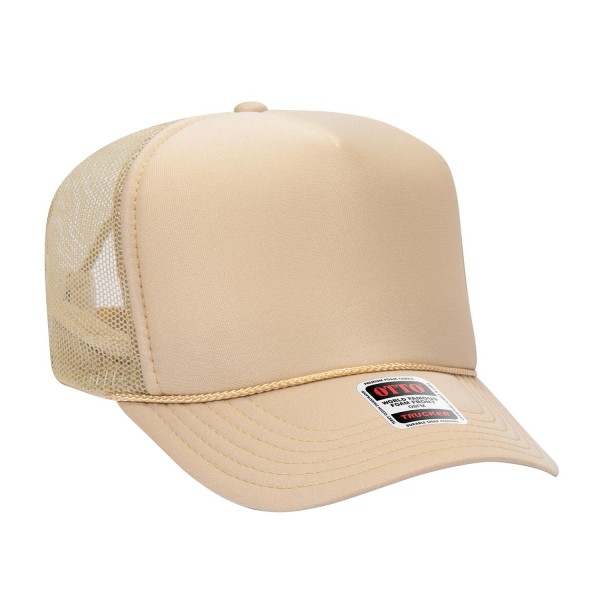 OTTO CAP 39-165
5 Panel High Crown Mesh Back Trucker Hat
- One Size Fits Most 
- Adjustable Snap Back 
- 100% Polyester - Front Panel With Lining 
- Polyester Foam Front
100% Polyester Front 100% Polyester Mesh Back The Traditional Look 5-panel cap Seamless Foam Front Panel with Lining Matching Color Braid 8 Rows Stitching on Visor Matching Fabric Under Visor Matching Color Sweatband Plastic Adjustable Snap OSFM - Adult (6 1/2 - 7 5/8)