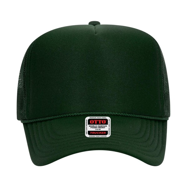 OTTO CAP 39-165
5 Panel High Crown Mesh Back Trucker Hat
- One Size Fits Most 
- Adjustable Snap Back 
- 100% Polyester - Front Panel With Lining 
- Polyester Foam Front
100% Polyester Front 100% Polyester Mesh Back The Traditional Look 5-panel cap Seamless Foam Front Panel with Lining Matching Color Braid 8 Rows Stitching on Visor Matching Fabric Under Visor Matching Color Sweatband Plastic Adjustable Snap OSFM - Adult (6 1/2 - 7 5/8)