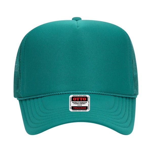OTTO CAP 39-165
5 Panel High Crown Mesh Back Trucker Hat
- One Size Fits Most 
- Adjustable Snap Back 
- 100% Polyester - Front Panel With Lining 
- Polyester Foam Front
100% Polyester Front 100% Polyester Mesh Back The Traditional Look 5-panel cap Seamless Foam Front Panel with Lining Matching Color Braid 8 Rows Stitching on Visor Matching Fabric Under Visor Matching Color Sweatband Plastic Adjustable Snap OSFM - Adult (6 1/2 - 7 5/8)
