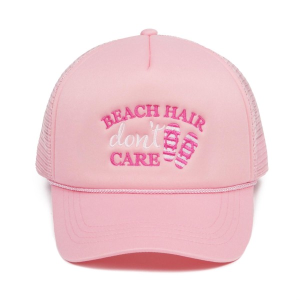 Wholesale embroidered BEACH HAIR don t CARE Trucker Baseball Cap One Fits Most A
