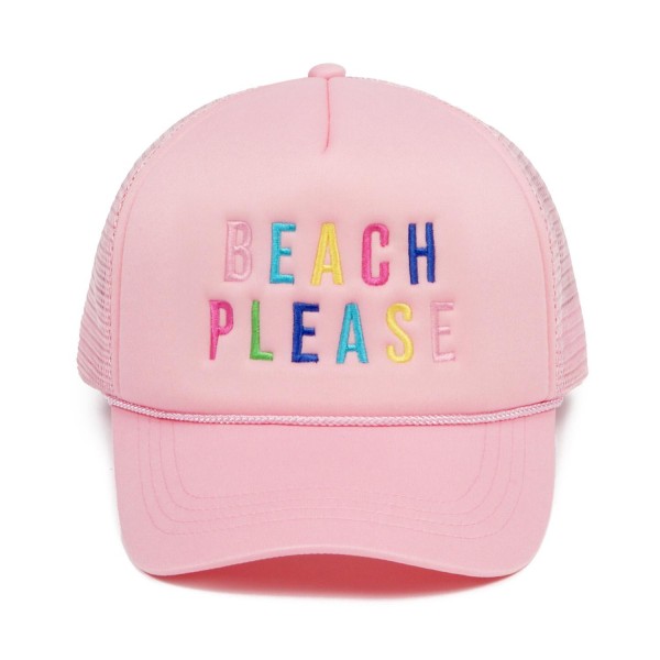 Wholesale embroidered BEACH PLEASE Trucker Baseball Cap One Fits Most Adjustable