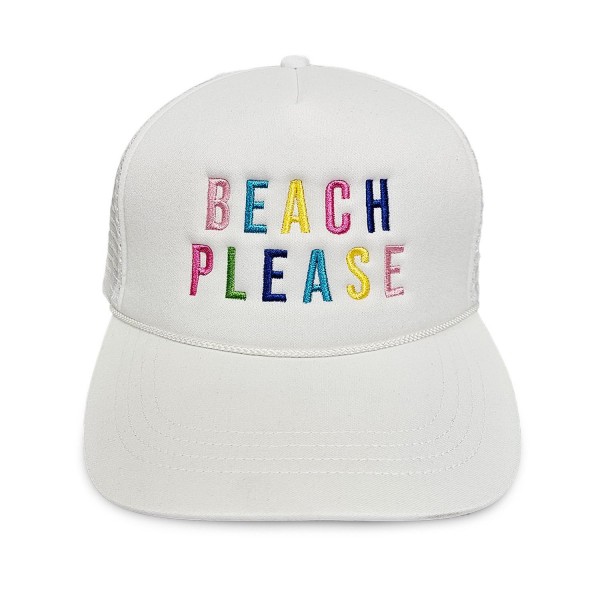 Wholesale embroidered BEACH PLEASE Trucker Baseball Cap One Fits Most Adjustable