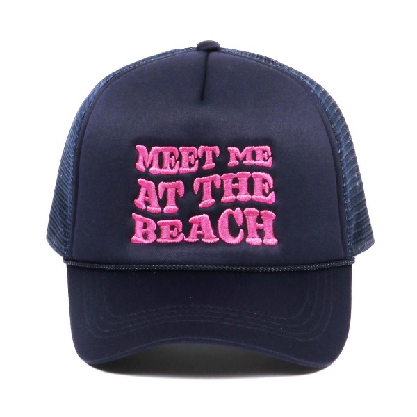 Wholesale embroidered MEET ME AT BEACH Trucker Baseball Cap One Fits Most Adjust