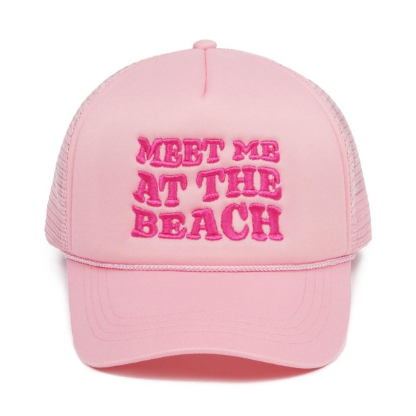 Wholesale embroidered MEET ME AT BEACH Trucker Baseball Cap One Fits Most Adjust