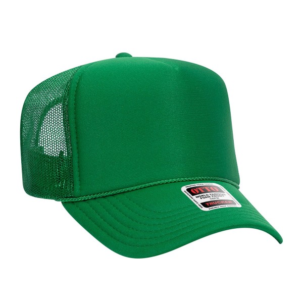 OTTO CAP 39-165
5 Panel High Crown Mesh Back Trucker Hat
- One Size Fits Most 
- Adjustable Snap Back 
- 100% Polyester - Front Panel With Lining 
- Polyester Foam Front
100% Polyester Front 100% Polyester Mesh Back The Traditional Look 5-panel cap Seamless Foam Front Panel with Lining Matching Color Braid 8 Rows Stitching on Visor Matching Fabric Under Visor Matching Color Sweatband Plastic Adjustable Snap OSFM - Adult (6 1/2 - 7 5/8)