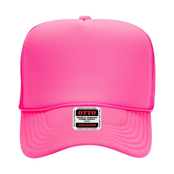 OTTO CAP 39-165
5 Panel High Crown Mesh Back Trucker Hat
- One Size Fits Most 
- Adjustable Snap Back 
- 100% Polyester - Front Panel With Lining 
- Polyester Foam Front
100% Polyester Front 100% Polyester Mesh Back The Traditional Look 5-panel cap Seamless Foam Front Panel with Lining Matching Color Braid 8 Rows Stitching on Visor Matching Fabric Under Visor Matching Color Sweatband Plastic Adjustable Snap OSFM - Adult (6 1/2 - 7 5/8)