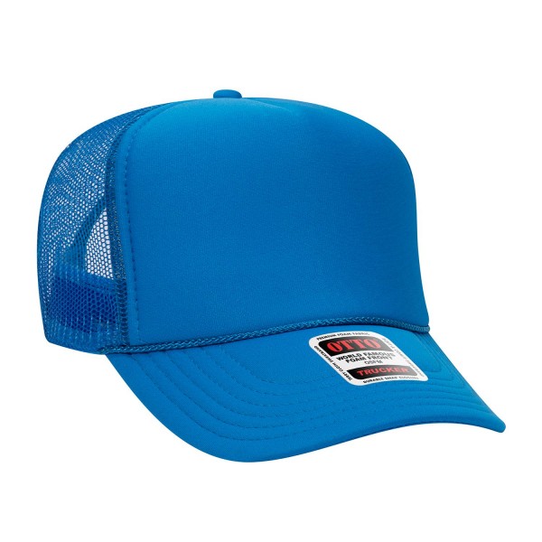 OTTO CAP 39-165
5 Panel High Crown Mesh Back Trucker Hat
- One Size Fits Most 
- Adjustable Snap Back 
- 100% Polyester - Front Panel With Lining 
- Polyester Foam Front
100% Polyester Front 100% Polyester Mesh Back The Traditional Look 5-panel cap Seamless Foam Front Panel with Lining Matching Color Braid 8 Rows Stitching on Visor Matching Fabric Under Visor Matching Color Sweatband Plastic Adjustable Snap OSFM - Adult (6 1/2 - 7 5/8)