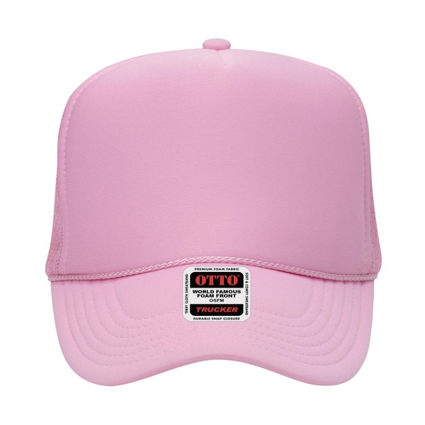 OTTO CAP 39-165
5 Panel High Crown Mesh Back Trucker Hat
- One Size Fits Most 
- Adjustable Snap Back 
- 100% Polyester - Front Panel With Lining 
- Polyester Foam Front
100% Polyester Front 100% Polyester Mesh Back The Traditional Look 5-panel cap Seamless Foam Front Panel with Lining Matching Color Braid 8 Rows Stitching on Visor Matching Fabric Under Visor Matching Color Sweatband Plastic Adjustable Snap OSFM - Adult (6 1/2 - 7 5/8)