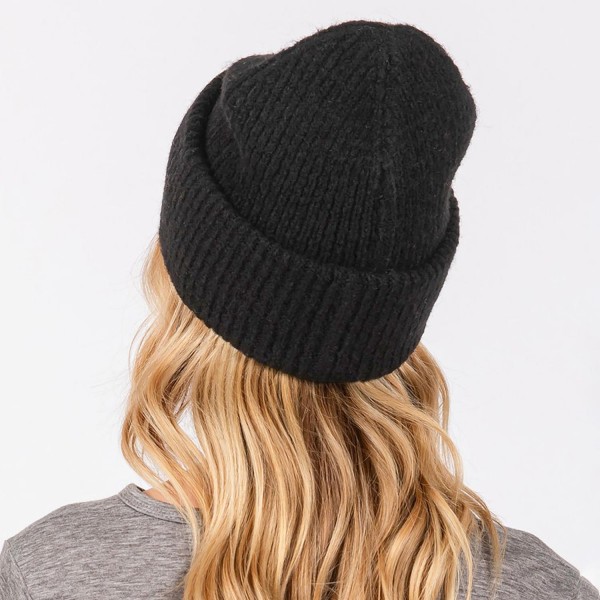 Knit Cuffed Beanie - One Size Fits Most - 10% Wool / 90% Acrylic view 5