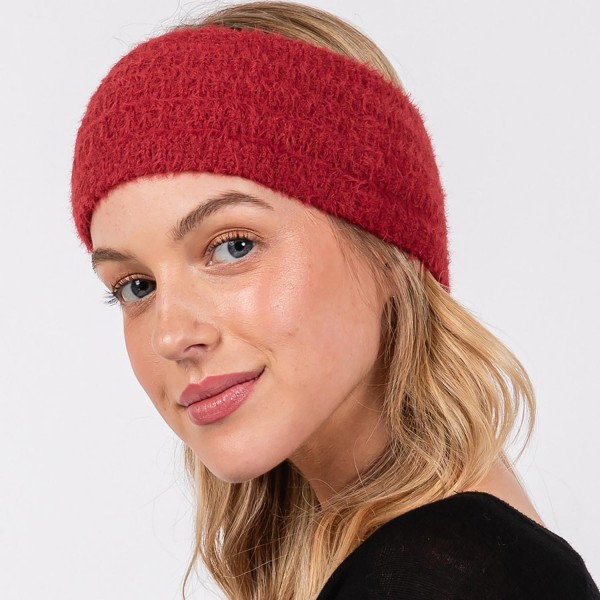 Wholesale fuzzy Knit Head Wrap One Fits Most Nylon