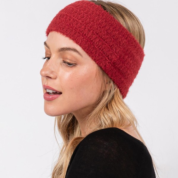 Fuzzy Knit Head Wrap - One Size Fits Most - 100% Nylon view 5