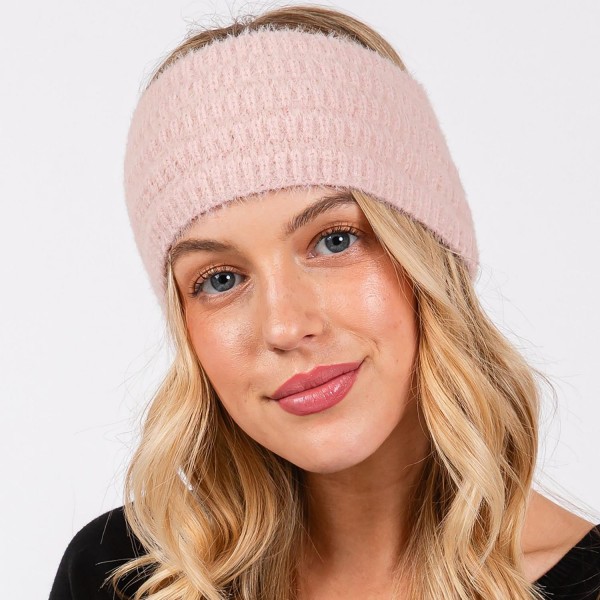 Fuzzy Knit Head Wrap - One Size Fits Most - 100% Nylon view 5