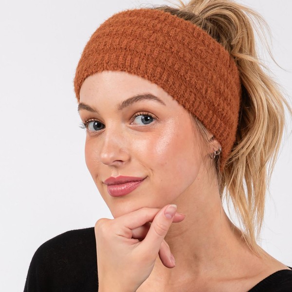 Wholesale fuzzy Knit Head Wrap One Fits Most Nylon