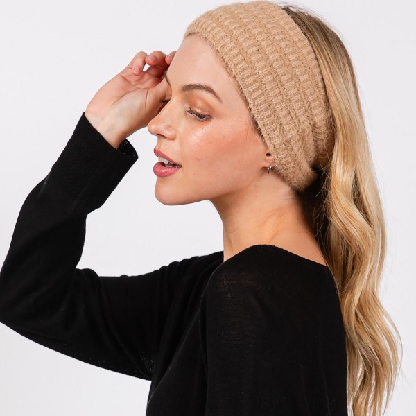 Fuzzy Knit Head Wrap - One Size Fits Most - 100% Nylon view 5
