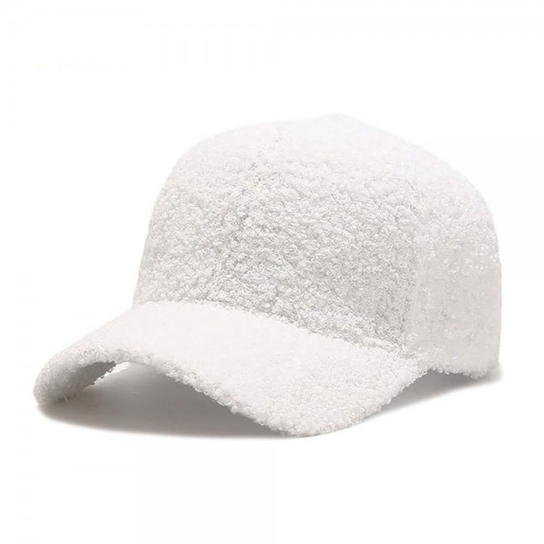 Wholesale blank Sherpa Baseball Cap One Fits Most Velcro Buckle Adjustment Polye